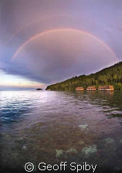 the rustic Kri Eco Resort on Kri Island, Raja Ampat by Geoff Spiby 